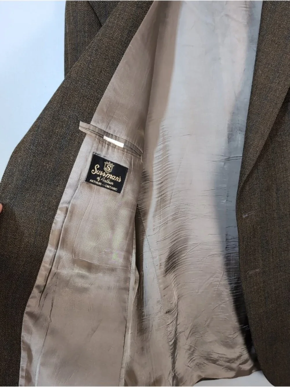 Chaps Ralph Lauren Brown Plaid Lambswool Sport Coat Blazer Mens Size 44R Canada